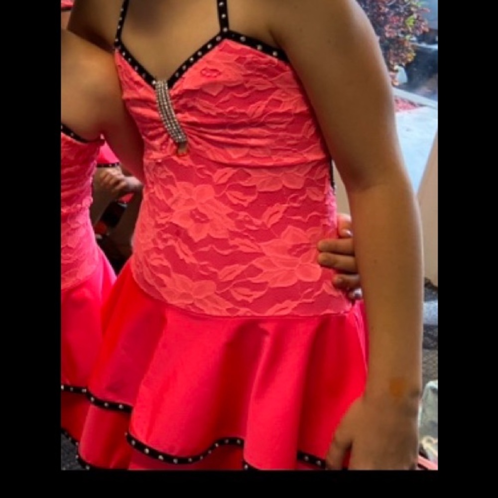 One piece custom costume-neon coral size CXL